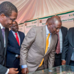 Electrical poles and homes in Kenya benefiting from new energy projects.