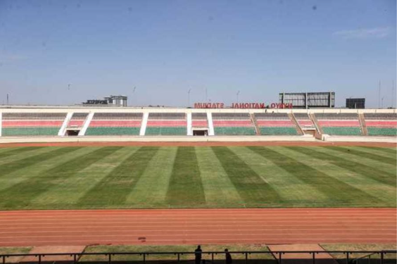 A view of the refurbished Nyayo National Stadium featuring new seating, a modern pitch, and upgraded facilities.