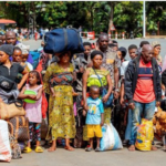 African peacekeeping troops preparing for deployment.