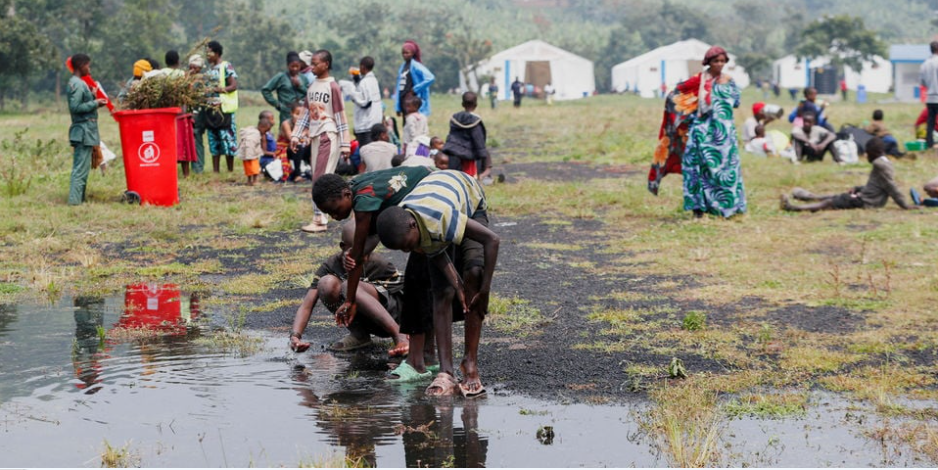 Civilians fleeing conflict zones in eastern Democratic Republic of Congo.