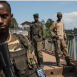 Armed M23 rebels patrolling streets in eastern DRC after capturing Goma.