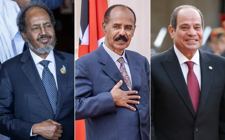 Leaders from Somalia, Eritrea, and Egypt discuss strategic security cooperation.