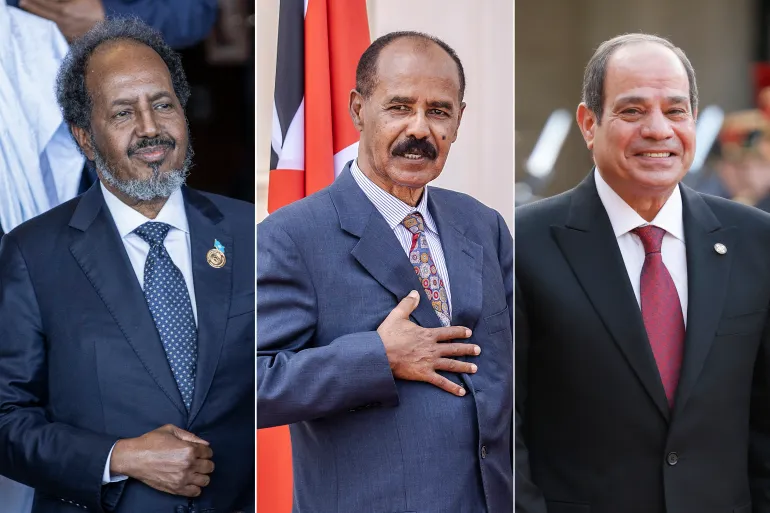 Leaders from Somalia, Eritrea, and Egypt discuss strategic security cooperation.