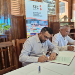 Shelves stocked with discounted essential goods at an STC store in La Digue, making daily necessities more affordable for residents.