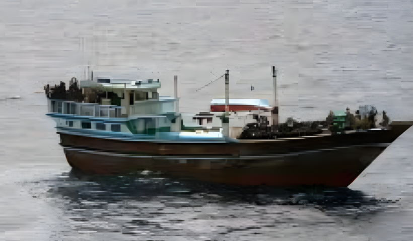 A fishing boat sailing in the Gulf of Aden, symbolizing the challenges of piracy and maritime insecurity in the region.