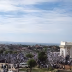 Mogadishu city streets with heightened security measures due to an Al-Shabaab attack warning.
