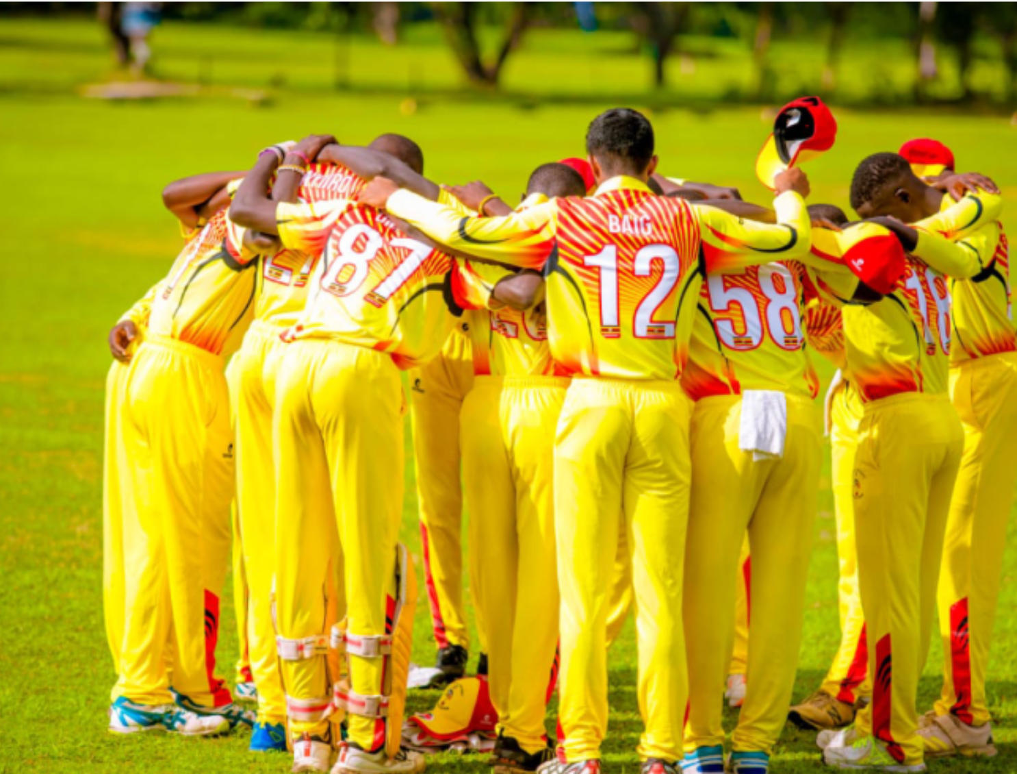 Uganda and Tanzania U-19 cricket teams in action during the Easter Series Finals, highlighting youth cricket in East Africa.