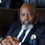 Joseph Kabila speaking during a public address announcing his political comeback in the DRC