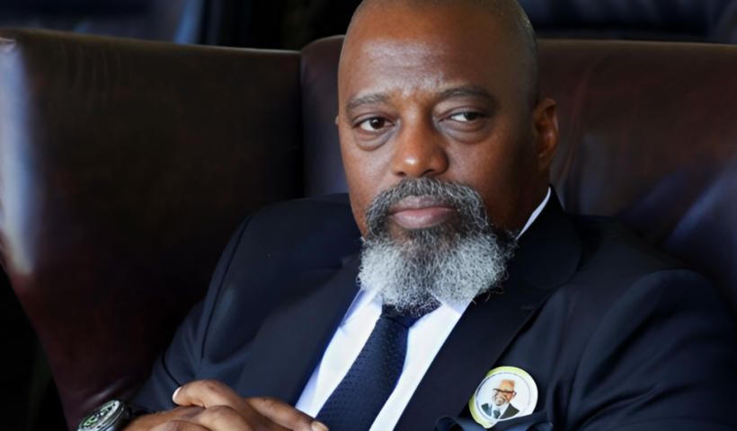Joseph Kabila speaking during a public address announcing his political comeback in the DRC