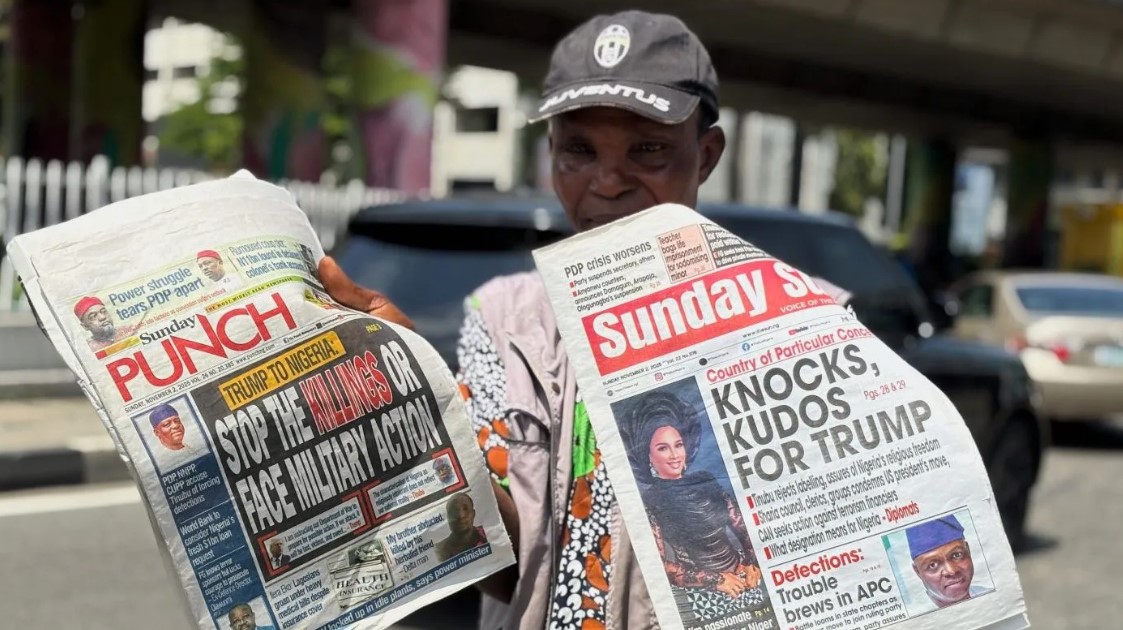 Mourners attend a funeral for victims of gunmen attacks in Zike community, north-central Nigeria.