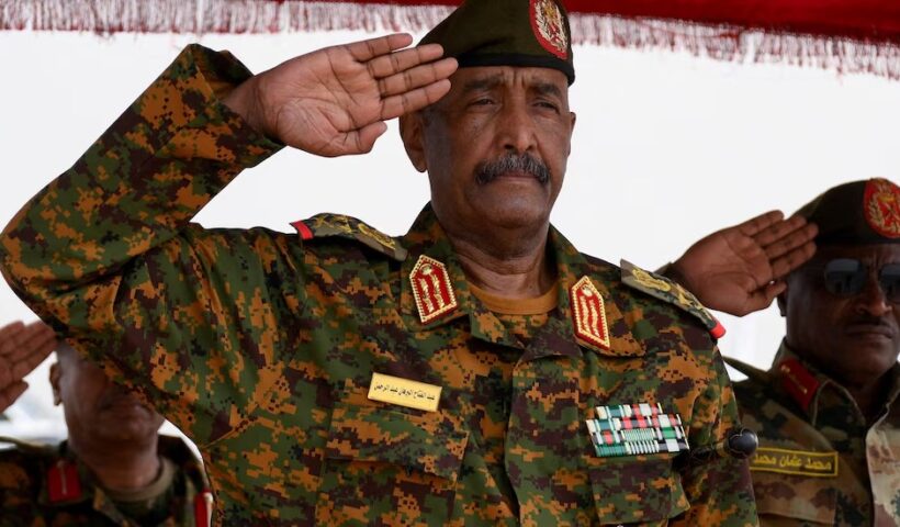 General Abdel-Fattah Burhan visits a displacement camp in Sudan, meeting civilians who fled El-Fasher after attacks by the Rapid Support Forces.