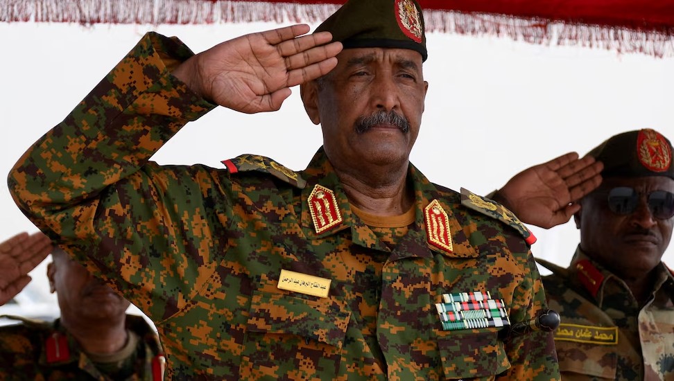 General Abdel-Fattah Burhan visits a displacement camp in Sudan, meeting civilians who fled El-Fasher after attacks by the Rapid Support Forces.