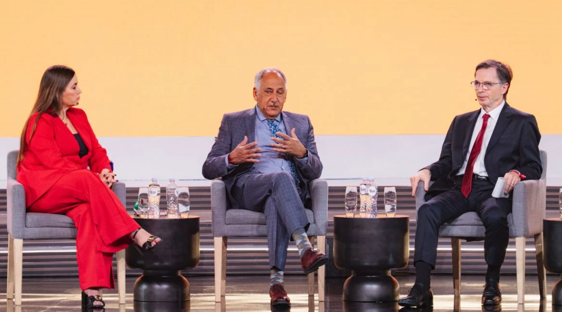 Business leaders from Brazil, South Africa, and the United States discuss global cooperation during a B20 Troika panel in 2025.