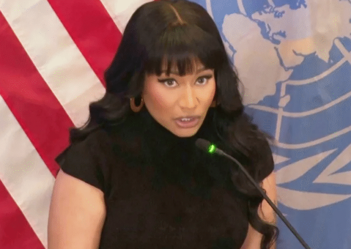 Nicki Minaj speaks at a U.S. Embassy event in New York, expressing support for Donald Trump’s claims about Christian persecution in Nigeria