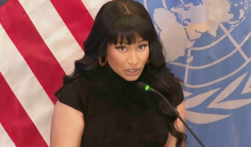 Nicki Minaj speaks at a U.S. Embassy event in New York, expressing support for Donald Trump’s claims about Christian persecution in Nigeria