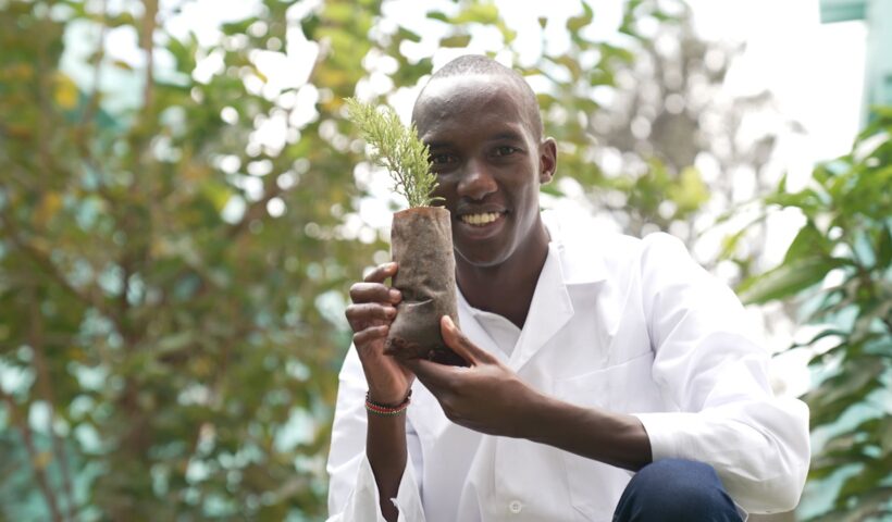 Kenyan engineer turns invasive water hyacinth into eco-friendly products.
