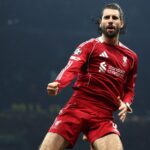 Dominik Szoboszlai celebrates after scoring Liverpool’s winning penalty against Inter Milan at the San Siro.