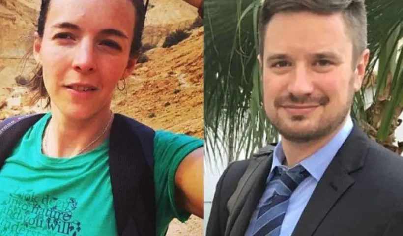 UN investigators Zaida Catalán and Michael Sharp during a field mission in DR Congo.