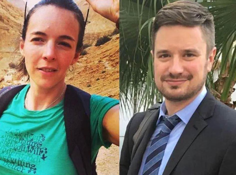 UN investigators Zaida Catalán and Michael Sharp during a field mission in DR Congo.