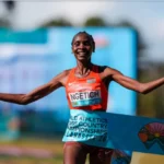 Agnes Ng’etich and Daniel Ebenyo at the 2026 Sirikwa Classic Cross Country launch in Eldoret