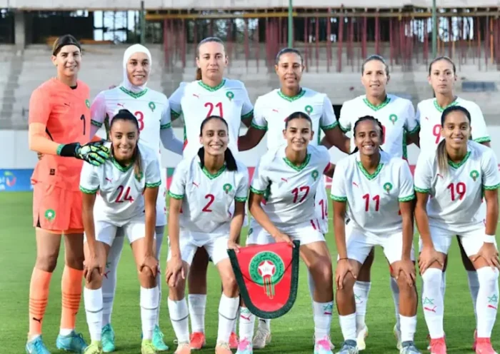 Morocco women’s national football team training ahead of the 2026 Women’s Africa Cup of Nations.