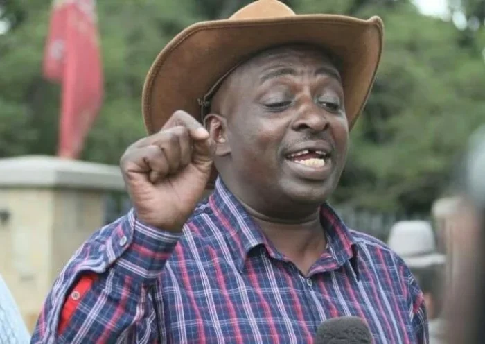 Embakasi North MP James Gakuya speaks to the media while calling for the impeachment of Nairobi Governor Johnson Sakaja.