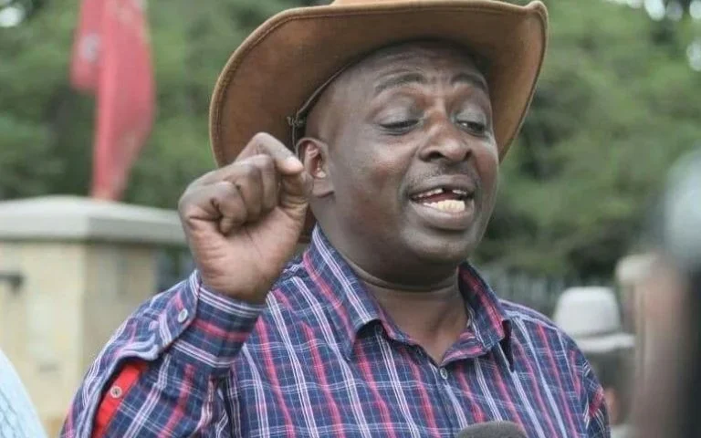 Embakasi North MP James Gakuya speaks to the media while calling for the impeachment of Nairobi Governor Johnson Sakaja.