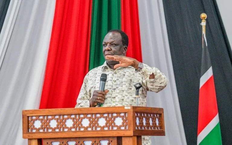 Cabinet Secretary Wycliffe Oparanya speaking on government plans to reform the coffee and dairy sectors in Kenya.