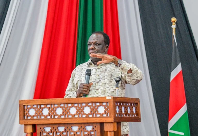 Cabinet Secretary Wycliffe Oparanya speaking on government plans to reform the coffee and dairy sectors in Kenya.